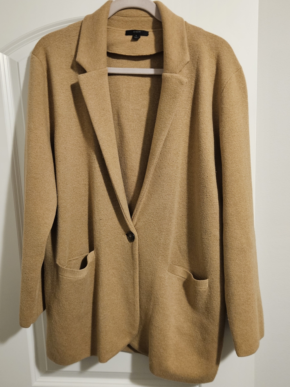 J. Crew Camel Knit Single-Button Eloise Sweater Blazer Size Large
